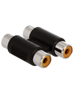 Eagle RCA-82 Dual 2 RCA Coupler Jack Splice Double Female Each End Opaque Component Gold A/V In-Line Coupler RCA Adapter Barrel Jack Splice 1 Pack Audio Signal Cable Joint Extender Patch Connector, Part # RCA-82 Dual