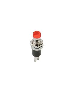 Steren 450-010R Mini Pushbutton SPST Switch Red 1 Amp 125 VAC Brass Silver Contact N/O Monetary Solder Terminal Panel Mountable for New or Replacement Installations, Part # 450010R
