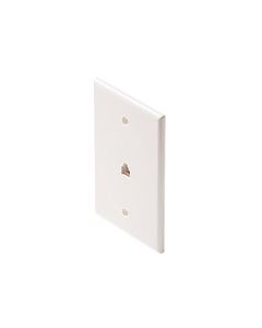 Eagle Wall Plate Phone White Midsize RJ11 4 Conductor Oversize 3 1/8" x 4 7/8" Face Plate 4-Conductor RJ-11 Modular Telephone Gold Contacts 6P4C Jack Face Plate Audio Signal Data Plug