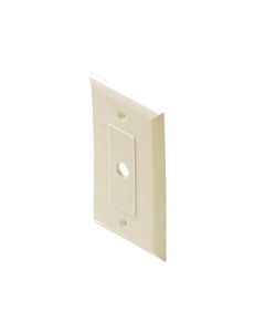 Eagle Wall Plate Ivory Single Hex Hole Decorator Style 1-Socket Faceplate Single Gang Coaxial Pass Through Connector Device Cable Hole 75 Ohm Plug Connector Nylon Flush Mount Cover