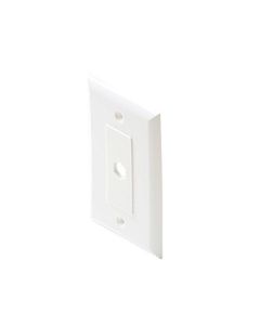 Eagle Decorator Wall Plate White One Hex Hole Single Piece Hex Insert Single Gang Coaxial Pass Through Connector Device Cable Hole 75 Ohm Plug Connector Nylon Flush Mount Cover