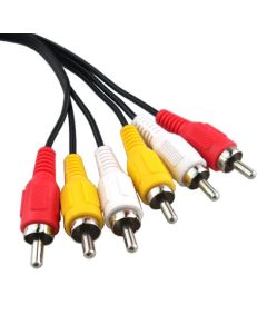 Eagle 6' FT 3 RCA Composite Cable Triple RCA Male Each End Audio Video Stereo Male to Male RED YELLOW WHITE Composite Cable 806TRG A/V Stereo Jumper with Plug