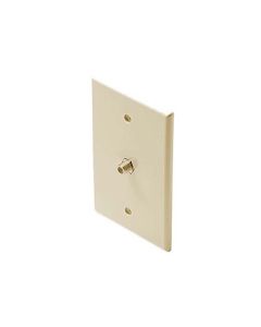 Coax TV Cable Cover Plate for .375'' Jack - Raw Unlacquered Brass