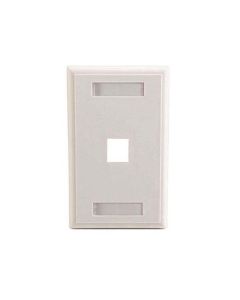 Channel Master 1 Port Cavity Wall Plate White Keystone QuickPort Labels Write-On with Holders Slot Multimedia 1 Cavity Flush Mount Component Snap-In Insert Connection, Part # AKDFP1W