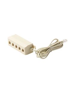 Nippon KR-127 5 Outlet Telephone Modular Extension Cord 6.5 FT Ivory 4 Conductor