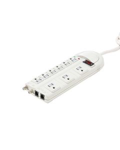 Eagle 9 Outlet Surge Suppressor Protector Strip 6' FT Cord 1500 Joules UL Phone Fax Modem TV Port 3 Line Protection Surge Power Protector with LED Surge and Wiring