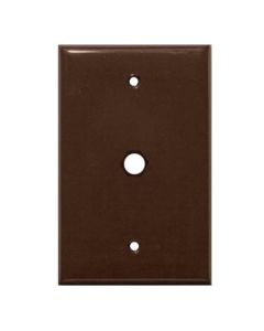 Eagle Wall Plate Blank Brown Single Gang Connector Hole Cable Coax Audio Video Data Signal 75 Ohm Plug Connector Nylon Flush Mount Outlet Cover with Hole for Hardware