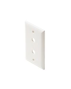 Eagle Wall Plate White 2 Hole Dual Port Hex Port Single Gang Wall Plate White Blank Coaxial Pass Through Connector Device Cable Hole 75 Ohm Plug Connector Nylon Flush Mount Cover