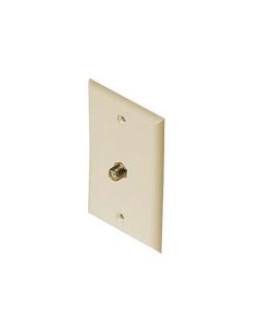 Philips PH61022 F-Connector Wall Plate Ivory Gold Plate F-81 Coaxial Cable Jack 75 Ohm Jack TV Video Digital Antenna Satellite Single Port Flush Mount Outlet Cover Plug, Part # PH-61022