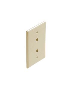 RCA TP6253 Wall Plate Dual Phone Jack Ivory 6 Wire 6P6C RJ12 Conductor 2 Outlet Flush Mount Modular RJ-12 Telephone Data Line Audio Signal Double Plug Cover, Part # TP-6253