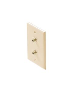 Eagle Dual F Connector Wall Plate Ivory Coaxial Cable Flush Mount Duplex A/V Wall Plate Antenna Signal Dual 75 Ohm Plug Jack Ports