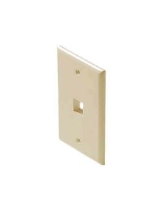 Channel Master 1 Port QuickPort Wall Plate Ivory Keystone Flush Mount, Easy Audio Video Data Junction Component Snap-In Insert Connection, Part # AKFP1IV