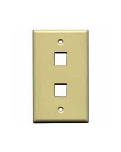 Channel Master 2 Port Keystone Wall Plate Ivory Cavity Single Gang AKFP2IV QuickPort Flush Mount