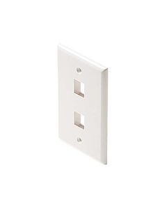 Eagle Two Port Keystone Wall Plate White 2 Cavity Single Gang Flush Mount Audio Video Single Gang QuickPort Easy Audio Video Data Junction Snap-In Insert Connection
