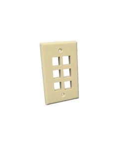Eagle 6 Port Keystone Wall Plate Ivory 10 Pack QuickPort Channel Master Flush Mount