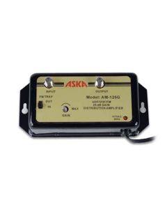 ASKA AM-125G 25 dB Distribution Amplifier with Gain and Tilt Control 1 GHz Broadband Drop 54-1000 MHz Frequency Range Signal Amp Adjustable Gain Home Systems