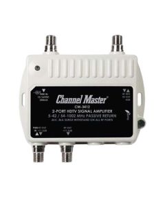 PCT-MA2-M Distribution Amplifier 2-Way 2 Port Output 11 dB Ultra Mini Two Way Distribution Amp VHF UHF Drop Amplifier Signal Mini Distribution Multi-Media CM3412 TV RF Output