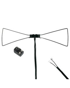 Steren UHF Bow Tie TV Antenna Indoor Outline HDTV Only Enhances Inside Reception Chrome Plated Brass Flat 300 Ohm Cable with Spade Lug Connectors and 300 - 75 Ohm Balun, Part # Petra 700-110
