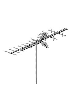AntennaCraft HBU55 High Band UHF VHF HDTV Antenna Terrestrial Digital HD Ready HBU-55 Outdoor 53 Element Off-Air Local High Definition Signal Television Aerial