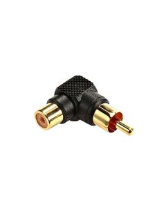 Steren 251-111-10 RCA Right Angle Adapter Female to Male Gold Plate 90 Degree Single Plug Stereo Cable Connector Audio Video Tool Less Hook-Up Component Connector, Part # 251111-10