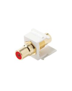 Steren 310-461WH-10 RCA Jack to Jack 10 Pack Keystone RED Band Insert White Jack QuickPort Audio Video Snap-In, Wall Plate Snap-In Data Junction Component Connection, Part # 310461-WH-10