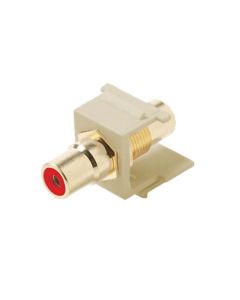 Steren 310-461IV-10 RCA Keystone Insert Connector Jack 10 Pack RED Band Ivory QuickPort Audio Video Snap-In, Wall Plate Snap-In Data Junction Component Connection, Part # 310461IV-10