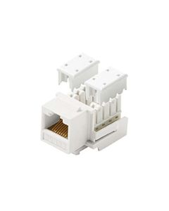 Steren 310-120WH-10 CAT5e RJ45 Keystone Insert Jack White 10 Pk Modular Ethernet RJ-45 Connector CAT 5e Network 8P8C 8 Wire Twisted Pair 90 Degree Modular Telephone Wall Plate Snap-In Insert Data Telecom, Part # 310120-WH-10