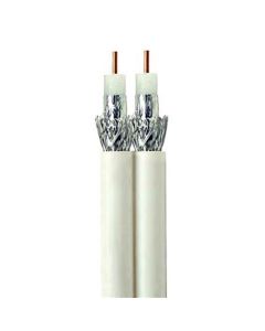 Eagle Dual RG6 Coaxial Cable 100' FT White 3GHz CCS 18 AWG UL Dual Coaxial Cable Wire HDTV Satellite Center 60% Braid Dual RG-6 Copper Clad