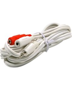 Steren 252-006WH 6' FT 3.5mm Male to Two 3.5mm Female Y Ipod Cable White Stereo 3.5mm Male to Dual 3.5mm Female Adapter Plug Shielded Audio Splitter Cable Signal Separating Component Jack Adapter Cable, Part # 252006-WH