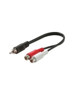 Steren 255-010 Audio Splitter Male RCA to F RCA Y Adapter 6" Audio Video Cord Divider Stereo Signal Dual Receiver Plug Connector Patch Component 2-Way Wire