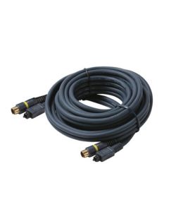 Eagle 12' FT S-Video and Toslink Digital Cable Combo Video Audio Male Fiber Optical with Gold Plated A/V Ends Comercial Grade Dolby Audio Video TV Connection Component Output Input Hook-Up Jacks