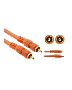 Eagle 12' FT RCA S/PDIF Digital Subwoofer Cable Gold Audio Pro Grade Coaxial Interface Male to Male Orange, Part # CA012O