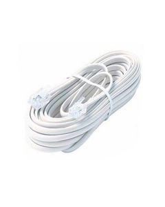 Eagle 7' FT Modular Data Cable Cord RJ11 6P4C Plugs Each End 4 Conductor 28 AWG Data Processing Cable Cord Flat White Modular Wire Data Communication Extension Cable