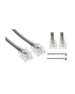 Steren 304-715SL 15' FT Data Processing Cable Cord 4 Conductor Flat Satin Silver Modular 28 AWG Wire RJ11 6P4C Plug Jack Connect Silver Satin Gray, Part # 304715-SL