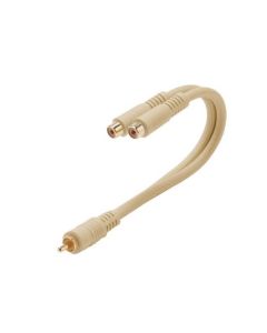 Steren 254-206IV 6" Inch Python RCA Y Cable 1 RCA Male to 2 Female RCA Jacks Stereo Y-Cable Splitter Adapter Fully Molded 24K Gold Plated Heavy Duty Ultra Flex PVC Jacket Interconnect Cable, Part # 254206-IV