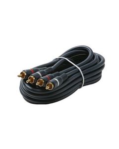 Steren 254-210BL 3' FT Python Dual Audio Cable Male RCA to Male RCA Home Theater Gold Plate Blue Shielded 2-RCA Audio Cable with High-Retention RCA Plug Connectors, Part # 254210-BL