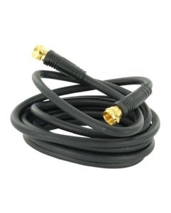 Steren 205-015BK RG59 Coaxial Cable 6' FT 1 x F to F Connector Black RG-59 Coax Audio Video Signal Component 75 Ohm Shielded TV Jumper, Part # 205015-BK