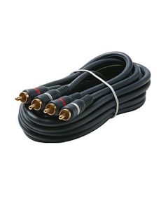 Steren 254-220BL 12' FT Python Dual Audio Cable Male RCA to Male RCA Home Theater Gold Plate Blue Shielded 2-RCA Audio Cable with High-Retention RCA Plug Connectors, Part # 254220-BL