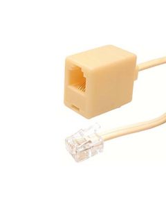 Steren 304-225IV 25 FT Telephone Extension Cord Cable Female To Male RJ11 4-Conductor Line Modulator Ivory 4-Wire Plug to Jack Line Cord 6P4C RJ11 Phone
