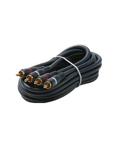 Steren 254-235BL 75' FT Python Dual RCA Audio Cable Gold Plate Male to Male Home Theater Blue Shielded 2-RCA Audio Cable with High-Retention RCA Plug Connectors, Part # 254235-BL