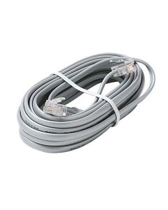 Eagle 25 FT Data Cable RJ11 6P4C 4 Conductor Silver Satin 28 AWG Modular Flat Transfer Wire RJ11 6P4C Plug Jack Connect Silver Satin Gray Data Communication Extension Cable