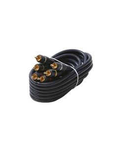 Gizzmo 6' FT 3 RCA Male Cable Video Composite Gold Python Home Theater Triple Stereo Audio Video Bonded RCA Component Plug RCA 3 m/m Connection Kit Hook-Up 75 Ohm Signal Shield with Connectors