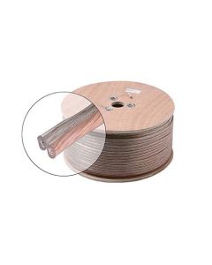 Steren 255-315CL 14 AWG Ga Speaker Cable 2 Wire Conductor Clear Polarized Audio Speaker Cable Stranded Flexible Copper Conductor 14/2 Audio Speaker Cable 2-Wire 14 Gauge 2 Conductor, Sold by the Foot, Part # 255315CL