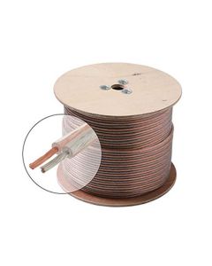 Steren 255-318-100 100 FT 18 AWG GA Speaker Cable 2 Conductor Oxygen Free Clear Stranded Flexible Copper Polarized 2-Wire Bulk 18 Gauge Speaker Cable, 100 FT, Part # 255-318-100