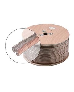 Eagle 1000' FT 18 AWG Ga Speaker Cable Oxygen Free 2 Wire Pure Copper Clear Jacket Polarized Spool Stranded Flexible Copper Conductor 18/2 Audio Speaker Cable Polarized 2-Wire Spool 18 Gauge 2 Conductor