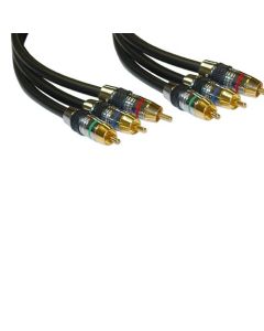 Eagle 3' FT 3 RCA Component Cable Male to Male High Grade Ultra Pro Gold Plate Triplex Color Coded Digital HD 3 Male Each End A/V Red Blue Green Triple RCA Audio Video Cable R/B/G Hook-Up Jumper