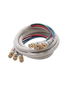Steren 254-406IV 6' FT BNC Cable 3 Male Ends Each End Double Shielded R/G/B Component HDTV Python Video Cable Ivory RGB 75 Ohm Audio Video Gold Y/Pr/Pb Pro Grade Color Coded Double High Density Signal Jumper, Part # 254406-IV