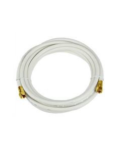 Eagle 3 FT RG6 Coaxial Cable White with Gold F-Connector Each End 75 Ohm 3 GHz RG-6 RG6 Coax Cable Digital Satellite Dish TV Signal Distribution Line Video Jumper
