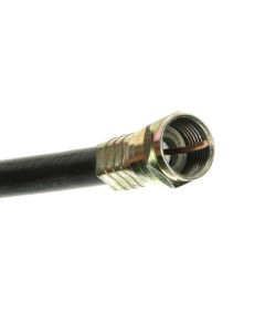 Eagle RG6 9' FT Coaxial Cable Black with Gold F-Pin Connector Each End DSS Satellite RG-6 F to F Audio Video Signal 75 Ohm Component Shielded Connector HDTV Jumper