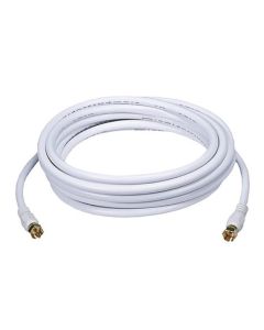 Steren 215-412WH 12 FT RG6 Coaxial Cable White with Gold F-Connector Each End 75 Ohm 3 GHz RG-6 RG6 Coax Cable Digital Satellite Dish TV Signal Distribution Line Video Jumper, Part # 215412-WH